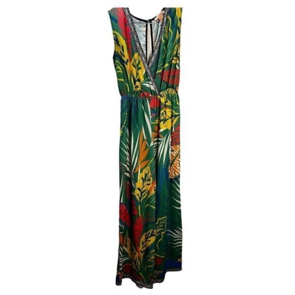 Flying Tomato Tropical Jumpsuit Wide Leg Floral One Piece Medium - Picture 1 of 7